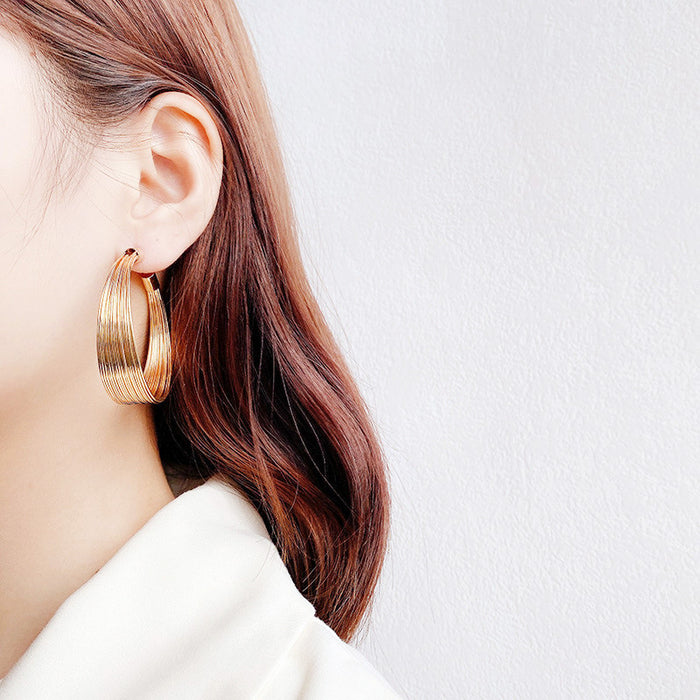 Wholesale Exaggerated Personality Silver Stud Earrings Geometric Stud Earrings JDC-ES-Yuhe001