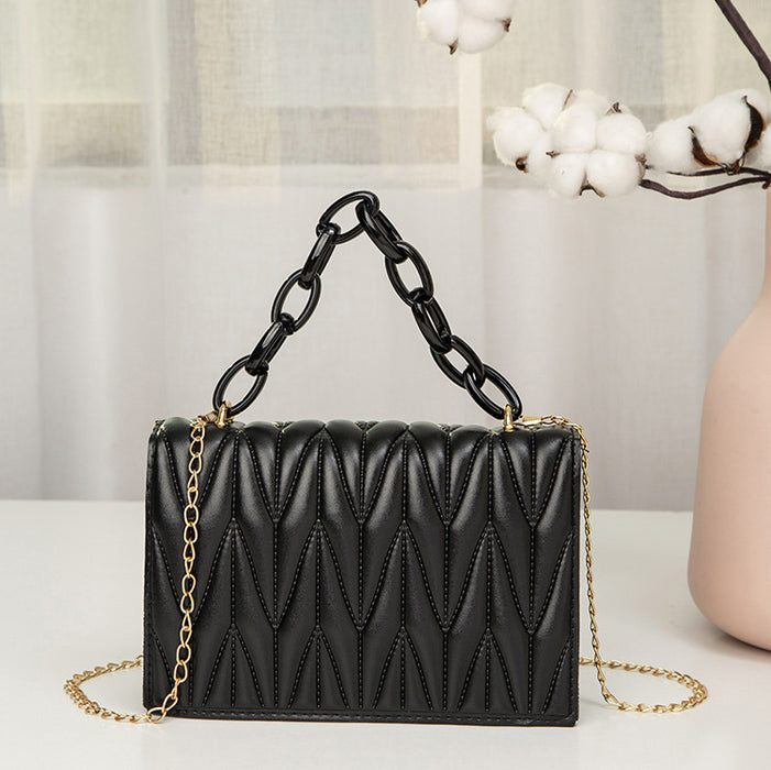 Wholesale Shoulder Bags PU Leather Cold Pressed Large Chain Small Square Bag JDC-SD-YUfan002