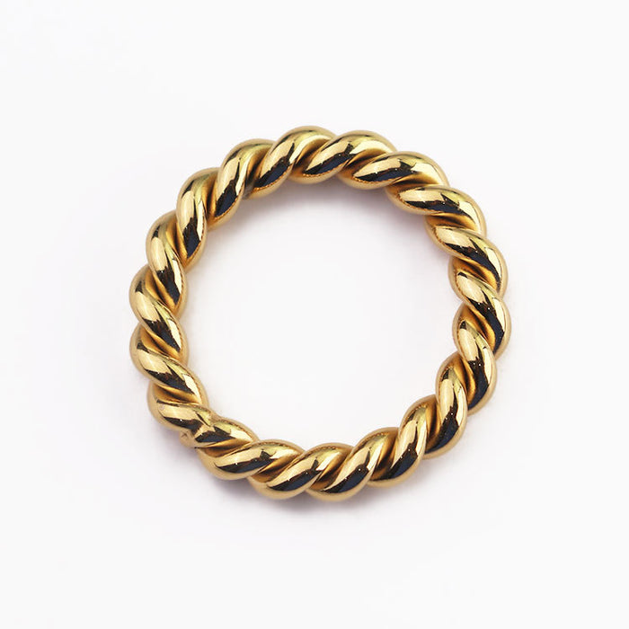 Wholesale ring titanium steel plated with 18K Gold MOQ≥2 JDC-RS-XuanJ001