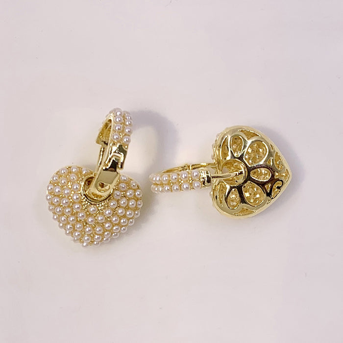 Jewelry WholesaleWholesale small pearl Peach Heart Earrings JDC-ES-ChiH022 Earrings 池豪 %variant_option1% %variant_option2% %variant_option3%  Factory Price JoyasDeChina Joyas De China