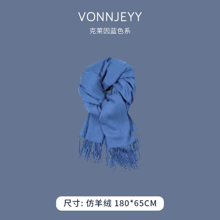 Wholesale Scarf Imitation Cashmere Klein Blue Winter Thickening Scarf JDC-SF-Zhongyi002
