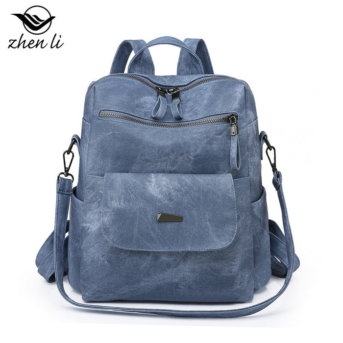 Wholesale Backpacks PU Solid Color Large Capacity JDC-BP-ZLD005