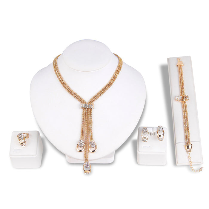 Wholesale Fashion Exaggerated Bridal Necklace Earrings Jewelry Set JDC-NE-GSDB016