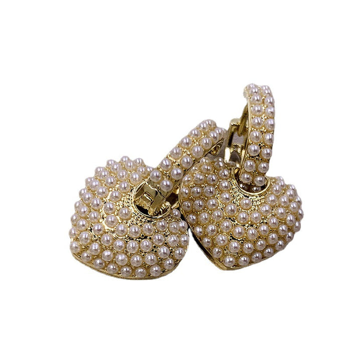 Jewelry WholesaleWholesale small pearl Peach Heart Earrings JDC-ES-ChiH022 Earrings 池豪 %variant_option1% %variant_option2% %variant_option3%  Factory Price JoyasDeChina Joyas De China