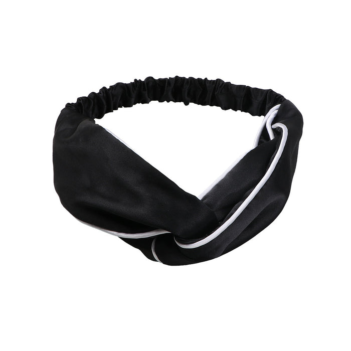 Wholesale Headband Silk Solid Color Cross Hair MOQ≥2 JDC-HD-FanM009