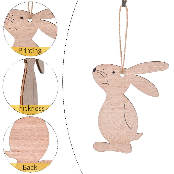 Conejo de madera decorativa de madera de Pascua al por mayor MOQ≥2 JDC-DCN-HB007