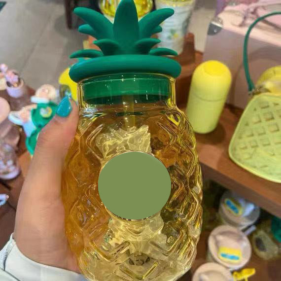Wholesale Copper Medal Pineapple Glass Straw Cup JDC-CUP-Fyuan002