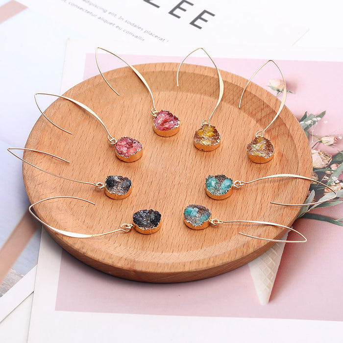 Wholesale Earrings Copper Geometric Round Crystal Cluster Vintage JDC-ES-LvY006