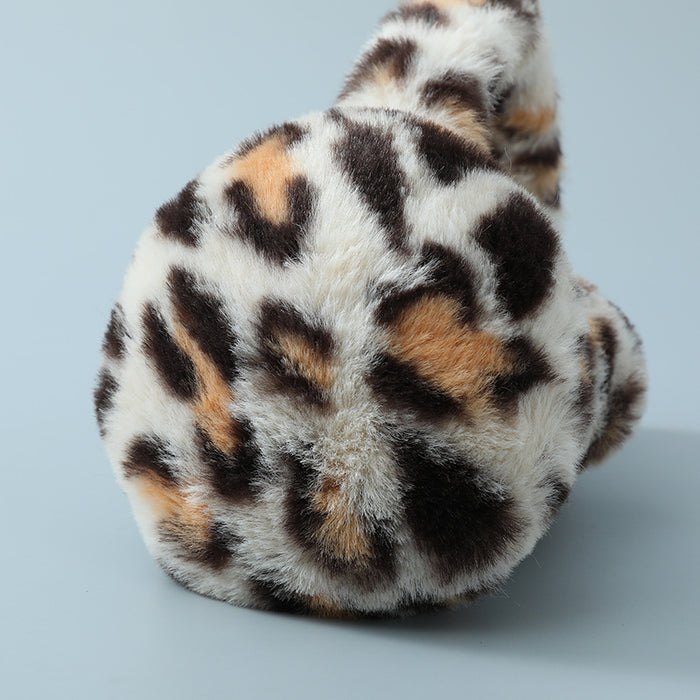 Wholesale Earmuff Rex Rabbit Fur Winter Leopard Print Warm MOQ≥3 JDC-EF-MingB002