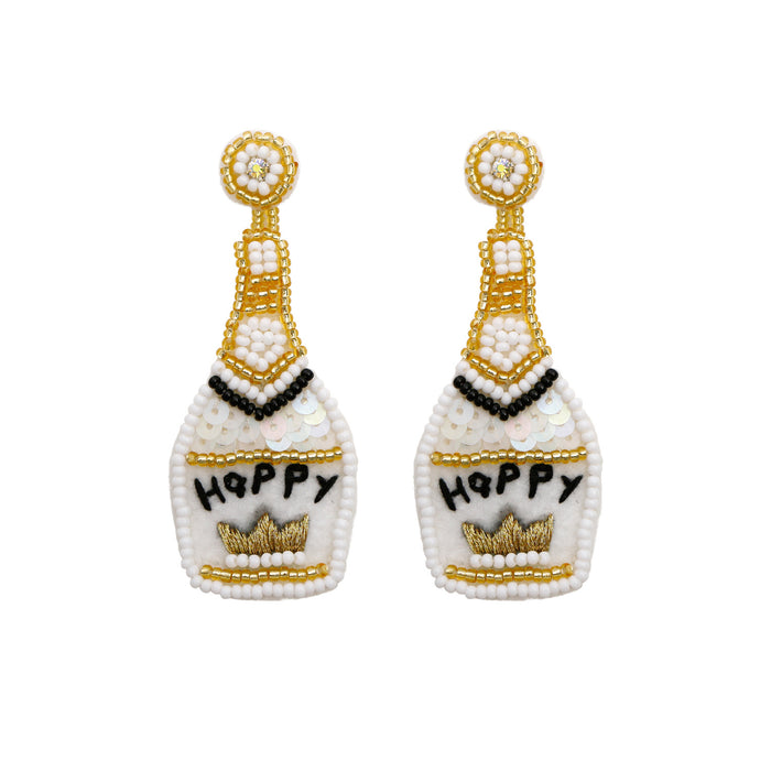 Wholesale Earrings Rice Beads Champagne Bottles MOQ≥2 JDC-ES-PREMJM009