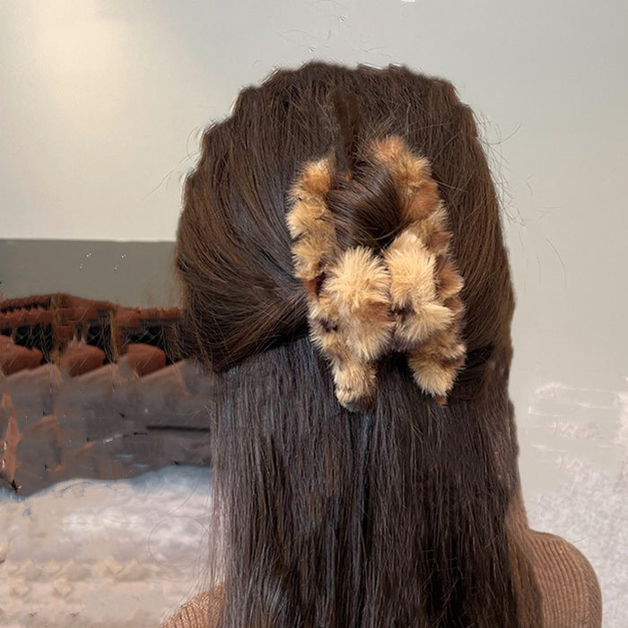 Wholesale Hair Clips Plush Leopard Back of the Head JDC-HC-Junh009