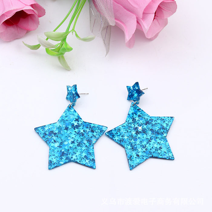 Wholesale Earrings Acrylic Simple Geometric Water Drops Stars JDC-ES-Duai049