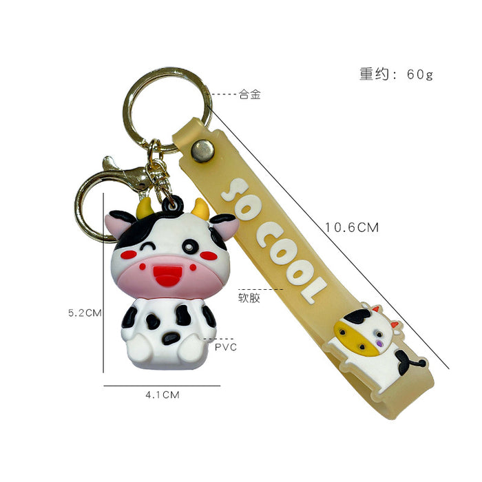 Keychains al por mayor PVC Hardware Cows lindo dibujos animados (M) MOQ≥2 JDC-KC-ANG039