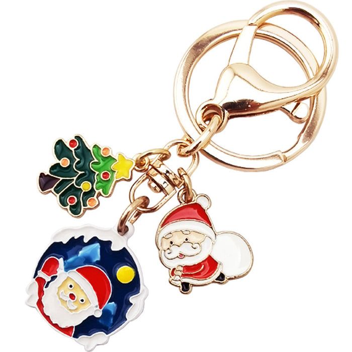 Wholesale Keychains Metal Cartoon Snowflake Christmas Tree Christmas MOQ≥2 JDC-KC-QiChen017