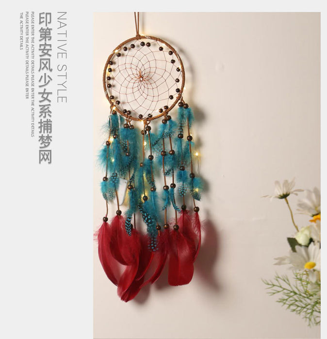 Wholesale Dream Catcher Feather Polka Dot Beads MOQ≥2 JDC-DC-BNG009