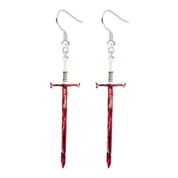 Wholesale Earring Alloy Halloween Horror Scissors Axe Knife MOQ≥2 JDC-ES-XiangE001