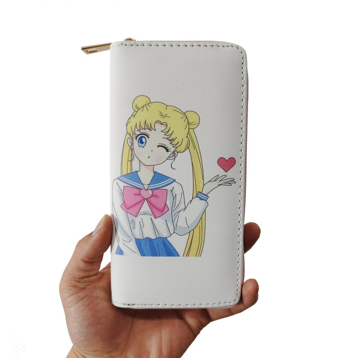 Al por mayor caricatura 2D Sailor Moon PU Long Zipper Wallet Moq≥3 JDC-WT-Dengxin002