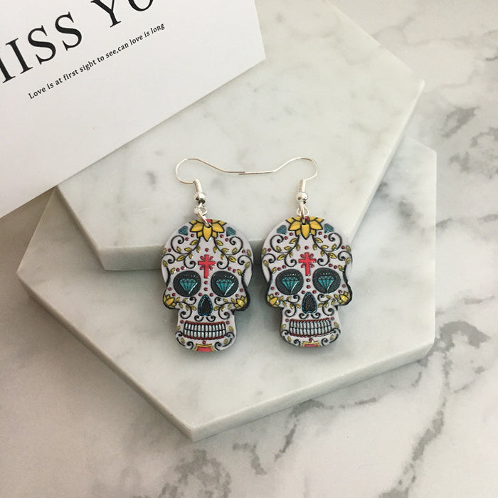Wholesale Acrylic Skull Drop Earrings JDC-ES-Yiy001