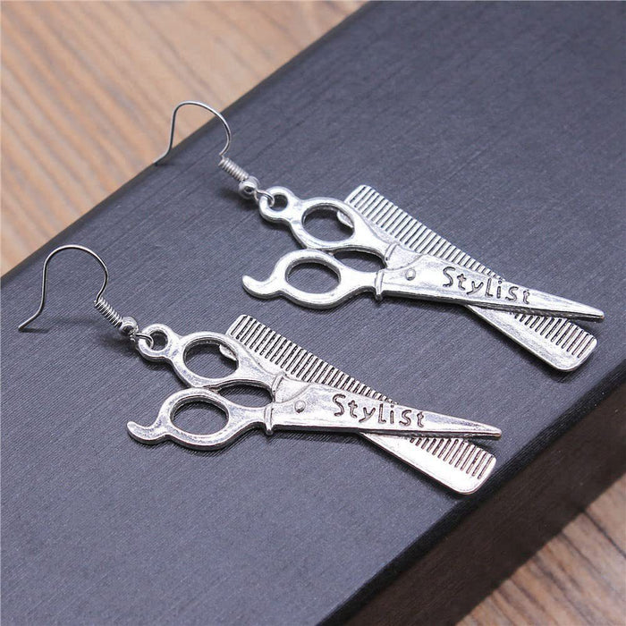 Wholesale Stylist Scissor Alloy Earrings MOQ≥2 JDC-ES-Caitao008