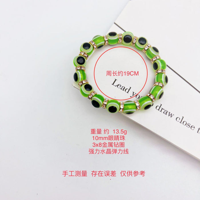 Wholesale Color Devil's Eye Diamond Fashion Bracelet 10mm MOQ≥2 JDC-BT- QingH004