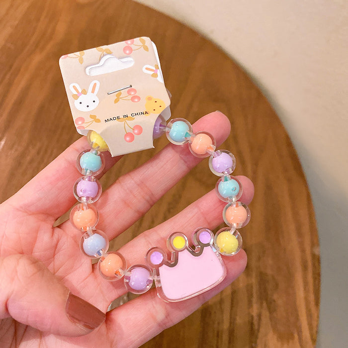 Wholesale Cartoon Kids Bracelet Jelly Color Beaded Cute Girls Baby Bracelet JDC-BT-Duor001