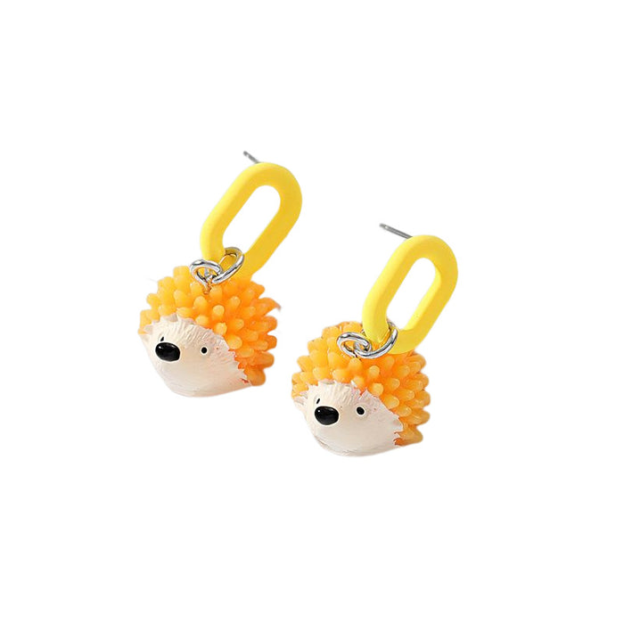 Wholesale Earring Resin Simulation Cute Hedgehog JDC-ES-GuTe008