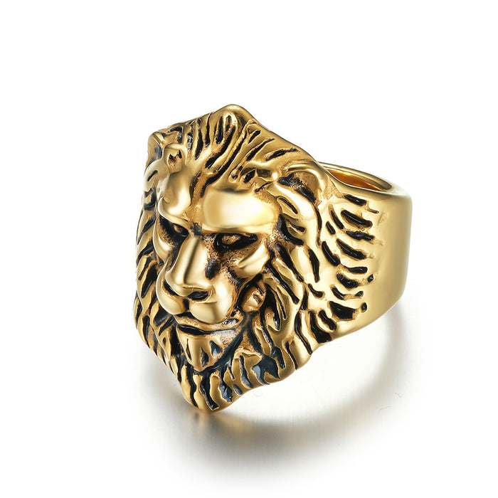 Jewelry WholesaleWholesale titanium lion head ring JDC-RS-QianF020 Rings 千风 %variant_option1% %variant_option2% %variant_option3%  Factory Price JoyasDeChina Joyas De China