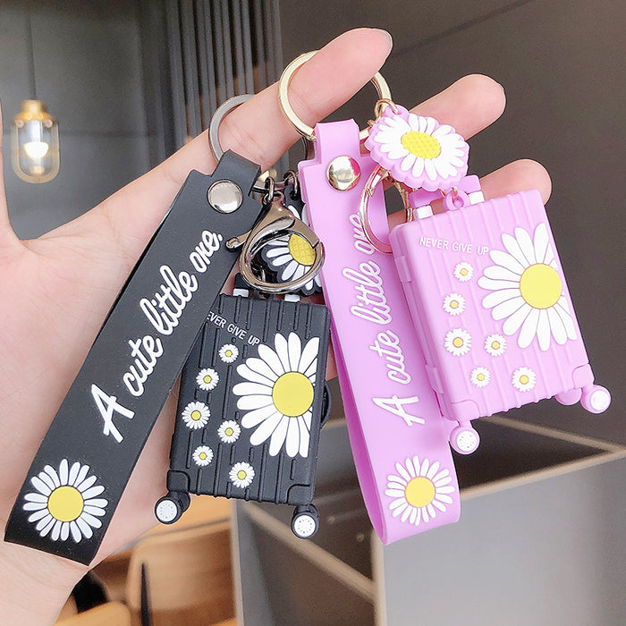 Wholesale cute ins daisy suitcase keychain JDC-KC-FeiRun076