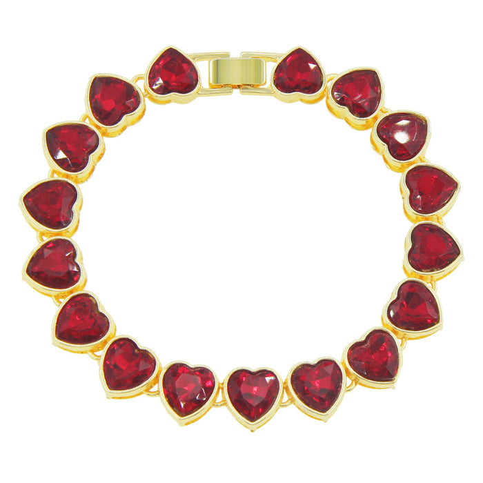 Wholesale Bracelet Alloy Rhinestone Red Heart JDC-BT-ShangH008