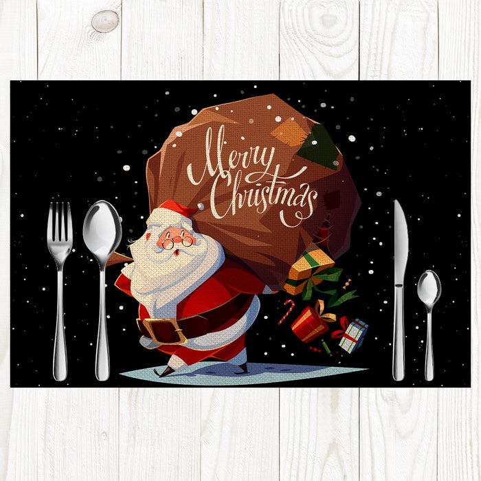 Wholesale Place Mat Linen Christmas Stain Resistant Sturdy Dining Table Mat MOQ≥2 JDC-PS-MuX003