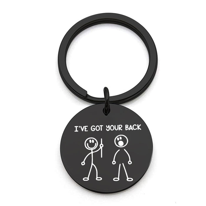 Wholesale Stainless Steel Keychain I've Got Your Back Funny Letters MOQ≥2 JDC-KC-XinG005