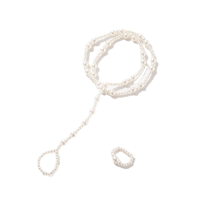 Wholesale Beach Anklet Pearl Foot Ring Set MOQ≥2 JDC-RS-MiaoS001
