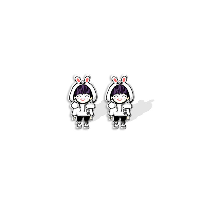 Wholesale Earrings Acrylic Cartoon Stud Earrings MOQ≥2 JDC-ES-XiangL014