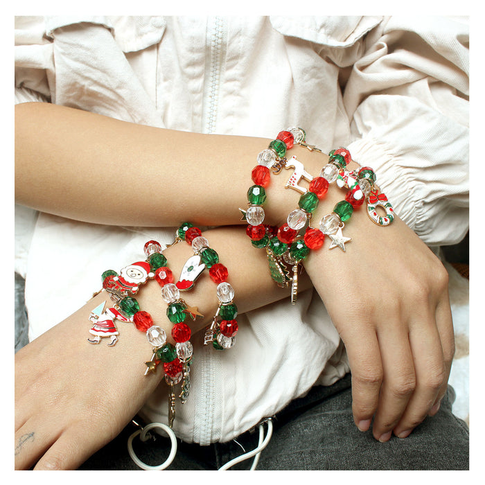 Wholesale Bracelet Metal Christmas Colorful Beads JDC-BT-TenC011