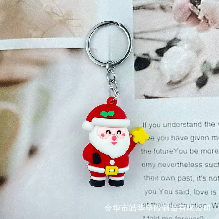Wholesale Keychains PVC Cartoon Santa Claus without key ring MOQ≥2 JDC-KC-HaoH005