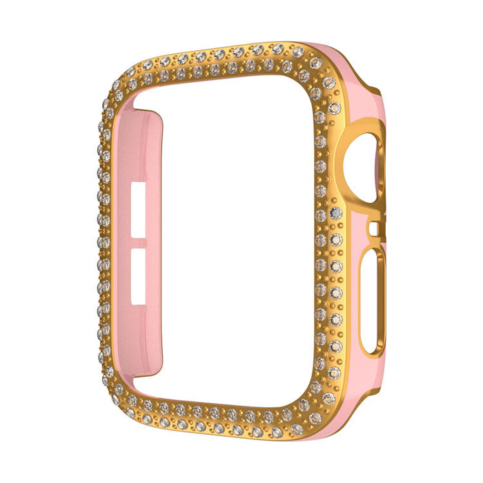 Wholesale Watch Case PC Double Row Flash Diamond iWatch Protective Cases MOQ≥2 JDC-WD-KuYue002