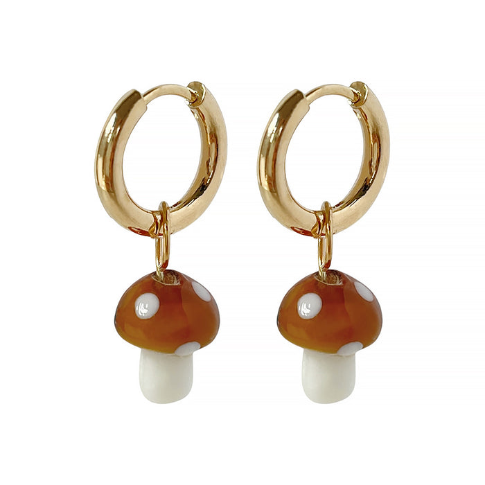 Wholesale Premium Earrings Mushroom Soft Pottery Ear Buckles JDC-ES-Lingh001