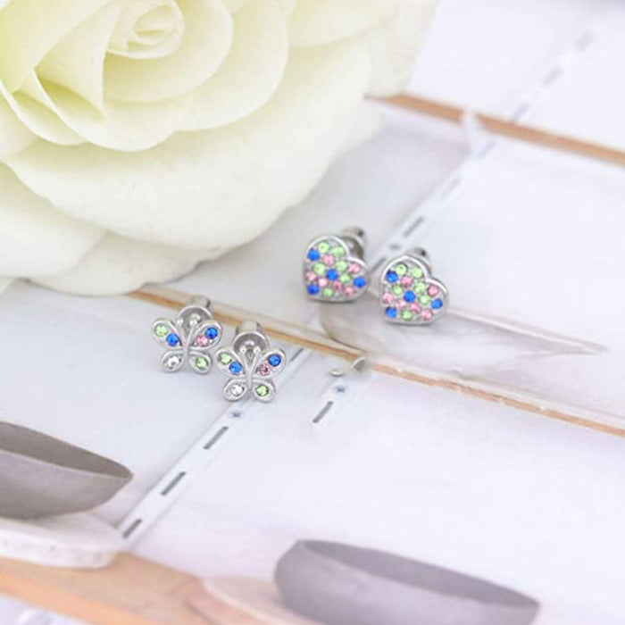 Wholesale earrings alloy bow love heart MOQ≥2 JDC-ES-jinmiao005
