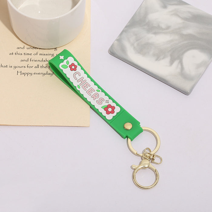 Wholesale Keychain PVC Soft Rubber Flower Color Lanyard MOQ≥10 JDC-KC-ZaoYang003