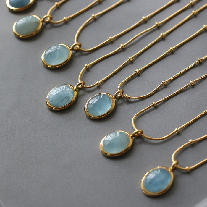 Wholesale Necklaces alloy blue oval JDC-NE-ZhongY008