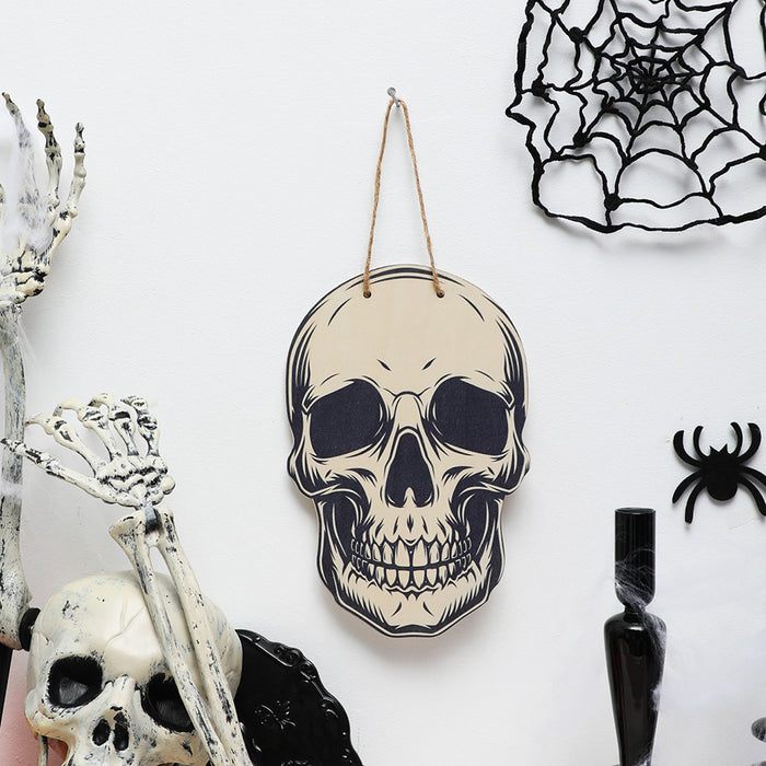 Wholesale Skull Wood Chips Halloween House Number Wall Decoration JDC-DCN-RXin002