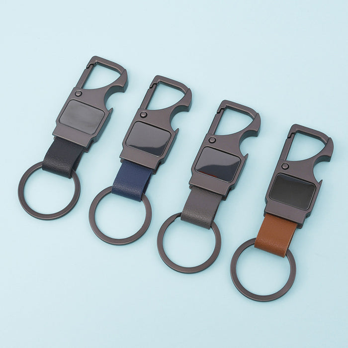 Wholesale Men's Leather Keychain Waist Strap Bottle Opener Premium Car Keyring JDC-KC-DAJ002