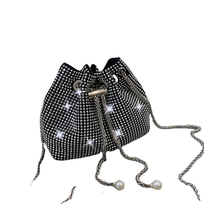 Wholesale Shoulder Bag Bright Diamond Pearl Bucket Bag Chain Diagonal JDC-SD-Guizu005