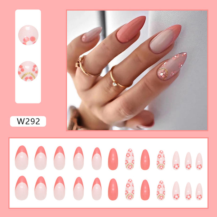 Wholesale Pink Simple Resin Nail Stickers JDC-NS-QiH026