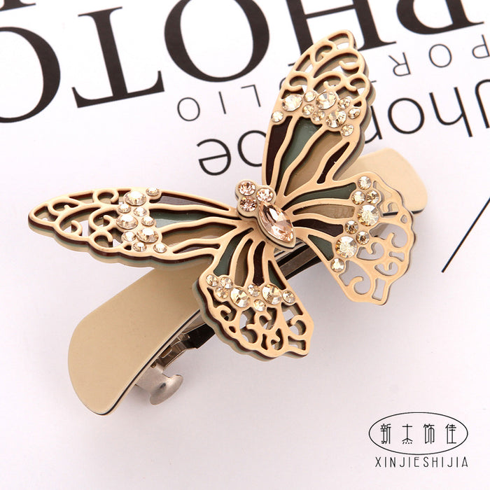 Wholesale Hair Clips Acetate Sheet Butterfly Spring JDC-HC-QIAOD002