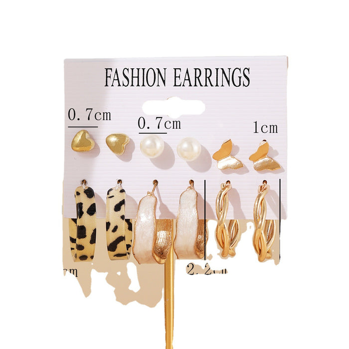 Jewelry WholesaleWholesale Vintage C Type Alloy Earrings Set JDC-ES-F005 earrings 韩之尚 %variant_option1% %variant_option2% %variant_option3%  Factory Price JoyasDeChina Joyas De China