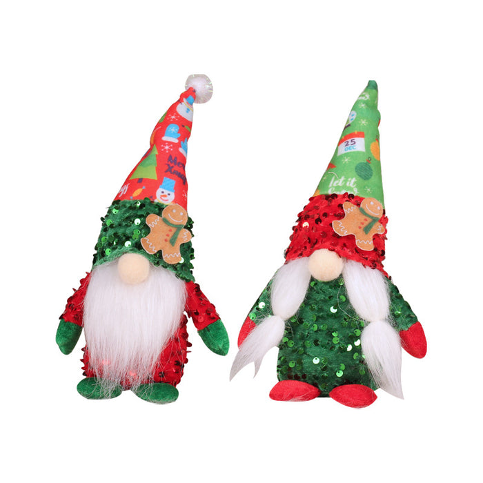 Wholesale Ornaments Cloth Fill Cotton Christmas Gingerbread Man Faceless Doll JDC-OS-GangL041