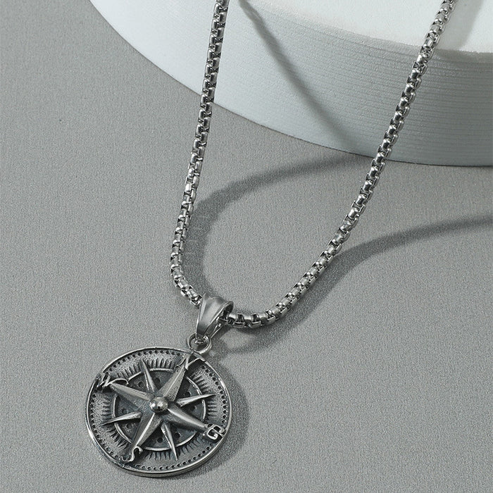 Wholesale Vintage Devil's Eye Titanium Steel Necklace Stainless Steel Pendant JDC-NE-Chenhan004
