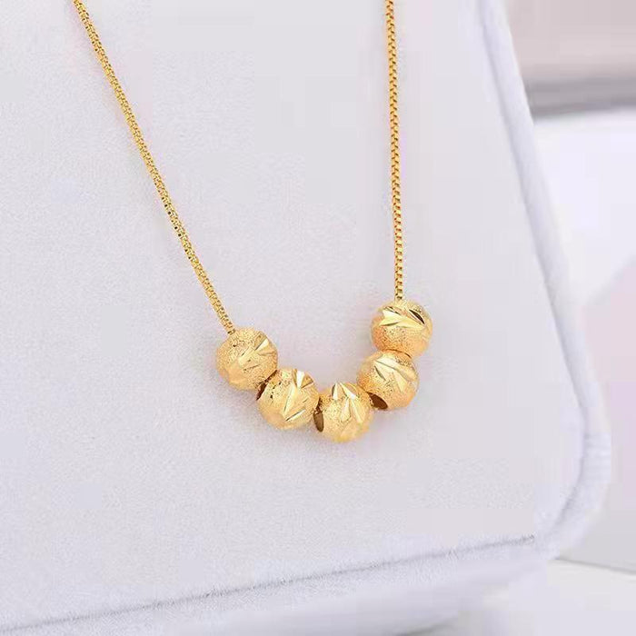 Wholesale Necklace Brass Beads Clavicle Chain JDC-NE-DingR003