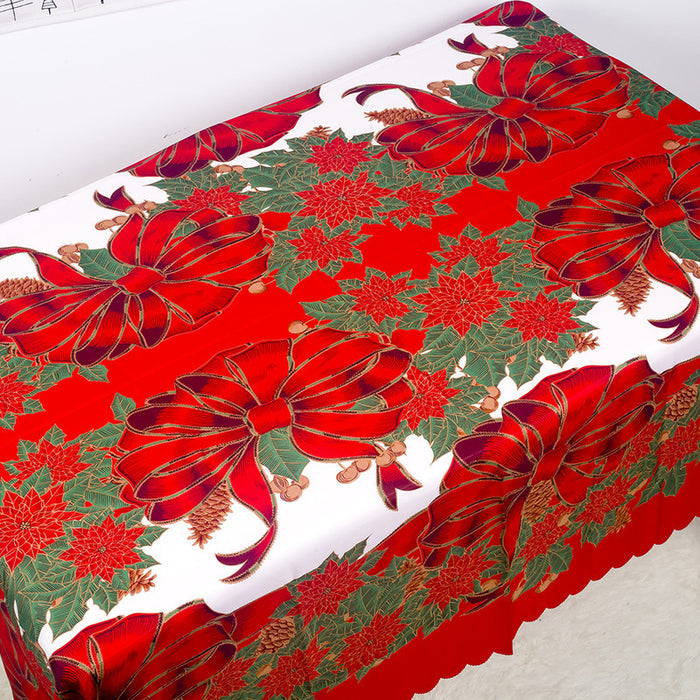 Wholesale Decorative Christmas Polyester Printed Tablecloth Stain Resistant Tablecloth MOQ≥2 JDC-DCN-Cunj002